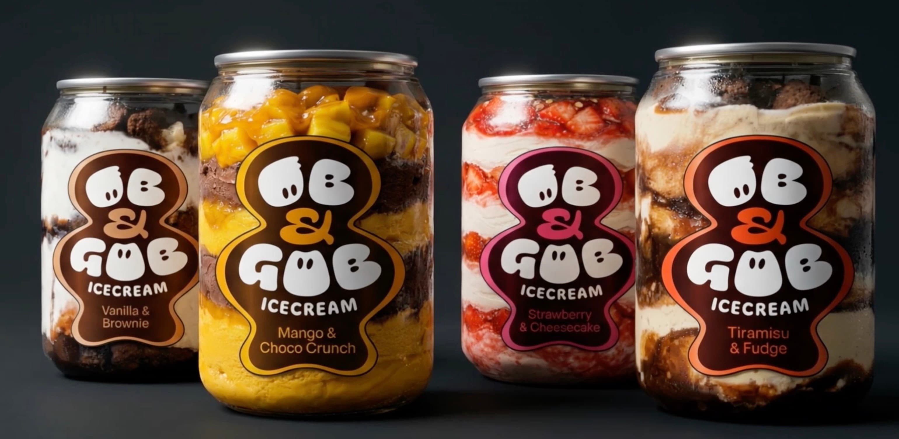 OB & GOB Ice Cream — All four flavours